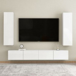 TV-Schränke 2 Stk. Hochglanz-Weiß 30,5x30x110 cm Spanplatte