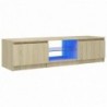 TV-Schrank mit LED-Leuchten Sonoma-Eiche 140x40x35,5 cm