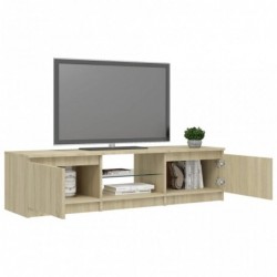 TV-Schrank mit LED-Leuchten Sonoma-Eiche 140x40x35,5 cm