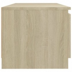 TV-Schrank mit LED-Leuchten Sonoma-Eiche 140x40x35,5 cm