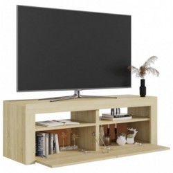 TV-Schrank mit LED-Leuchten Sonoma-Eiche 120x35x40 cm