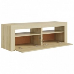 TV-Schrank mit LED-Leuchten Sonoma-Eiche 120x35x40 cm