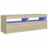 TV-Schrank mit LED-Leuchten Sonoma-Eiche 120x35x40 cm