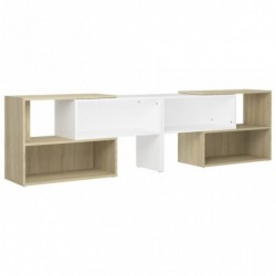 TV-Schrank Weiß Sonoma-Eiche 149x30x52 cm Spanplatte