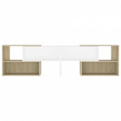 TV-Schrank Weiß Sonoma-Eiche 149x30x52 cm Spanplatte