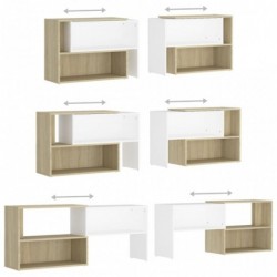 TV-Schrank Weiß Sonoma-Eiche 149x30x52 cm Spanplatte