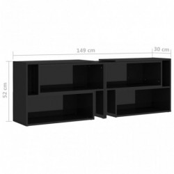 TV-Schrank Hochglanz-Schwarz 149x30x52 cm Spanplatte