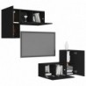 4-tlg. TV-Schrank-Set Schwarz Spanplatte