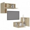 4-tlg. TV-Schrank-Set Sonoma-Eiche Spanplatte