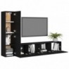 4-tlg. TV-Schrank-Set Schwarz Spanplatte