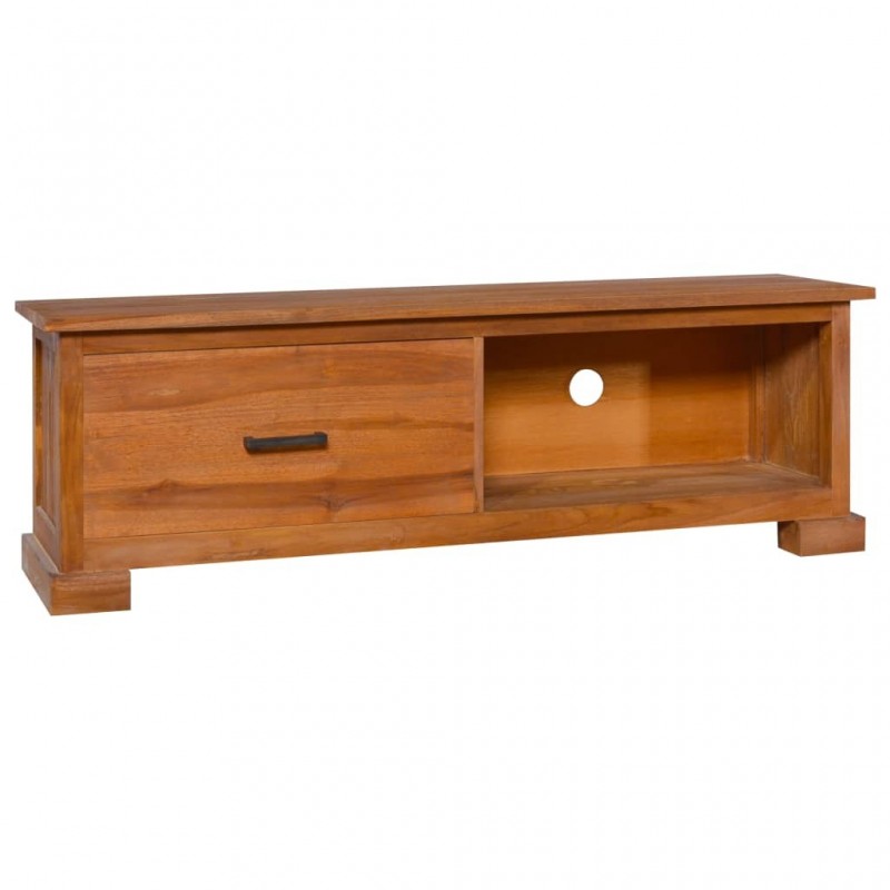 TV-Schrank 112x30x37 cm Massivholz Teak