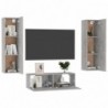 3-tlg. TV-Schrank-Set Betongrau Spanplatte