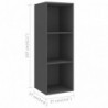 2-tlg. TV-Schrank-Set Grau Spanplatte