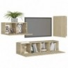 4-tlg. TV-Schrank-Set Sonoma-Eiche Spanplatte