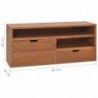 TV-Schrank 90x30x40 cm Massivholz Teak