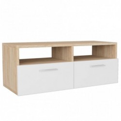 2 Stk. TV-Schränke Spanplatte 95 x 35 x 36 cm Eiche und Weiß