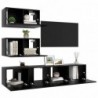 4-tlg. TV-Schrank-Set Schwarz Spanplatte