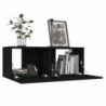 4-tlg. TV-Schrank-Set Schwarz Spanplatte