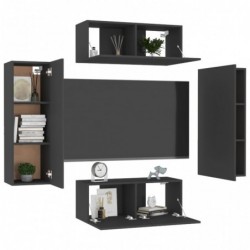 4-tlg. TV-Schrank-Set Schwarz Spanplatte