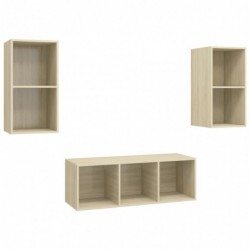 3-tlg. TV-Schrank-Set Sonoma-Eiche Spanplatte