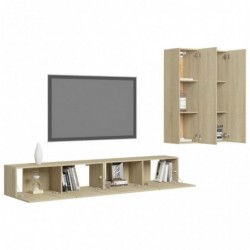 4-tlg. TV-Schrank-Set Sonoma-Eiche Spanplatte