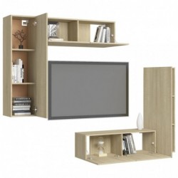 4-tlg. TV-Schrank-Set Sonoma-Eiche Spanplatte