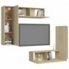 4-tlg. TV-Schrank-Set Sonoma-Eiche Spanplatte