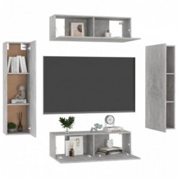 4-tlg. TV-Schrank-Set Betongrau Spanplatte