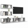 4-tlg. TV-Schrank-Set Betongrau Spanplatte