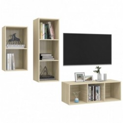 3-tlg. TV-Schrank-Set Sonoma-Eiche Spanplatte