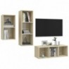 3-tlg. TV-Schrank-Set Sonoma-Eiche Spanplatte