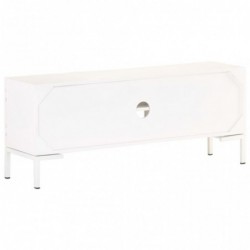 TV-Schrank Weiß 115x30x46 cm Massivholz Mango