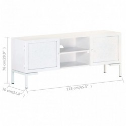 TV-Schrank Weiß 115x30x46 cm Massivholz Mango