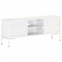 TV-Schrank Weiß 115x30x46 cm Massivholz Mango