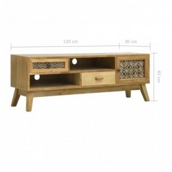 TV-Schrank Schnitzerei Braun 120 × 30 × 42 cm Holz