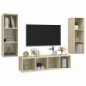 3-tlg. TV-Schrank-Set Sonoma-Eiche Spanplatte