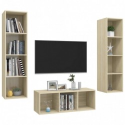 3-tlg. TV-Schrank-Set Sonoma-Eiche Spanplatte