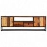 TV-Schrank 120x30x40 cm Massives Altholz und Stahl