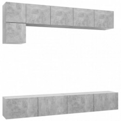 5-tlg. TV-Schrank-Set Betongrau Spanplatte