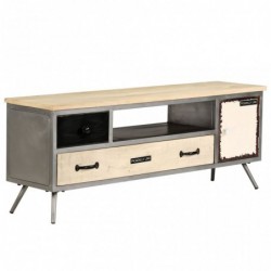 TV-Schrank Mangoholz Massiv und Stahl 120 x 30 x 45 cm