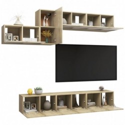 7-tlg. TV-Schrank-Set Sonoma-Eiche Spanplatte