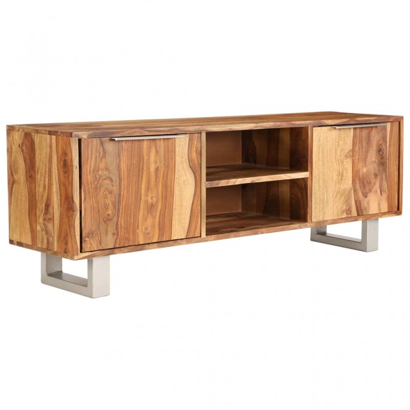 TV-Schrank Massivholz mit Honig-Finish 118 x 30 x 40cm