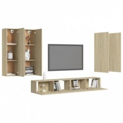 6-tlg. TV-Schrank-Set Sonoma-Eiche Spanplatte