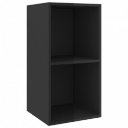 4-tlg. TV-Schrank-Set Hochglanz-Schwarz Spanplatte