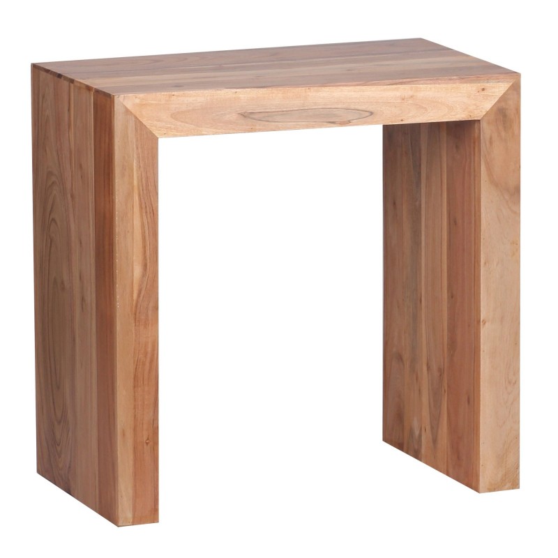 Wohnling Beistelltisch MUMBAI Massiv-Holz Akazie 60 x 35 cm Wohnzimmer-Tisch Design dunkel-braun Landhaus-Stil Couchtisch