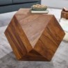 Wohnling Couchtisch 57 x 42,5 x 57 cm Sheesham Massivholz Sofatisch Modern | Wohnzimmertisch in Diamantform | Holztisch Massi