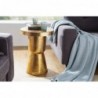 Wohnling Design Beistelltisch 43x59x43 cm Aluminium Gold | Dekotisch orientalisch rund | Designer Ablagetisch Metall modern |