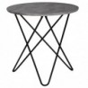 Wohnling Design Beistelltisch in Beton Optik Grau Rund Ø 60 cm | Couchtisch Metallbeine Schwarz | Moderner Wohnzimmertisch