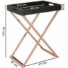 Wohnling Beistelltisch TV-Tray zusammenklappbar 48 x 61 x 34 cm schwarz / kupfer MDF | Design Wohnzimmertisch mit Tablett Kaf