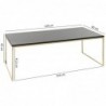 Wohnling Couchtisch 120x45x60 cm Metall Holz Sofatisch Schwarz / Gold | Design Wohnzimmertisch rechteckig | Stubentisch mit M